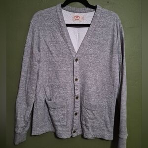 Brooks Brothers Red Fleece Gray Cardigan Size Small